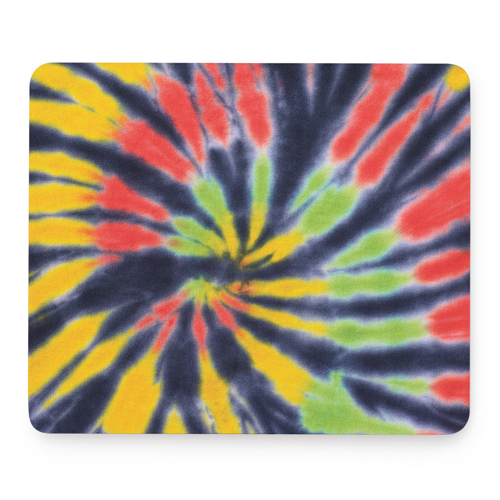 Black Backed Spiral Tie Dye Print Mouse Pad