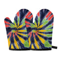 Black Backed Spiral Tie Dye Print Oven Mitts