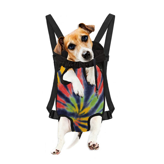 Black Backed Spiral Tie Dye Print Pet Carrier Backpack