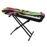 Black Backed Spiral Tie Dye Print Piano Keyboard Cover