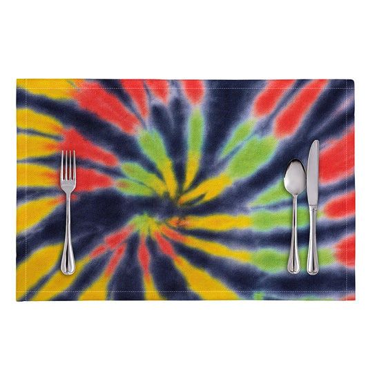 Black Backed Spiral Tie Dye Print Placemat