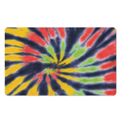 Black Backed Spiral Tie Dye Print Polyester Doormat