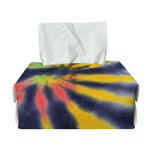 Black Backed Spiral Tie Dye Print Rectangle Tissue Box Cover