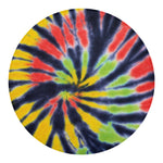 Black Backed Spiral Tie Dye Print Round Blanket