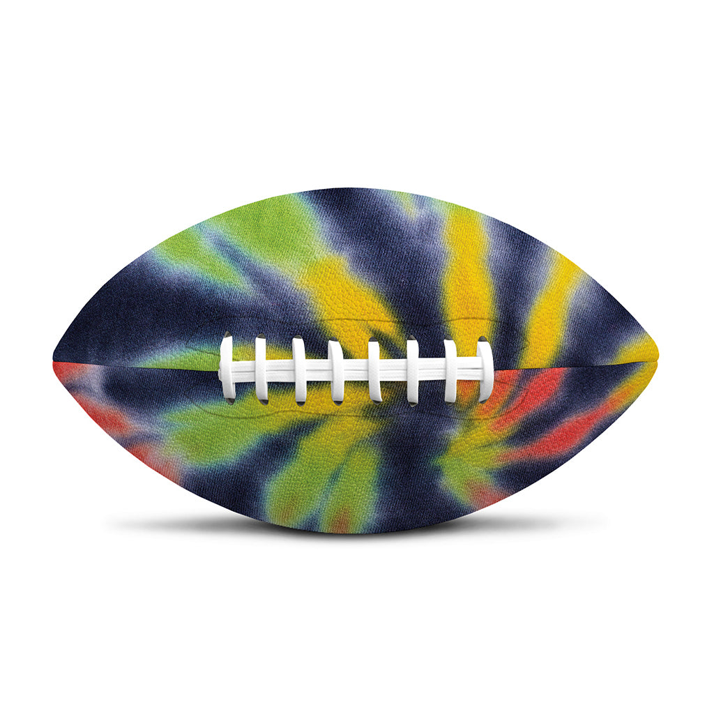 Black Backed Spiral Tie Dye Print Rugby Ball