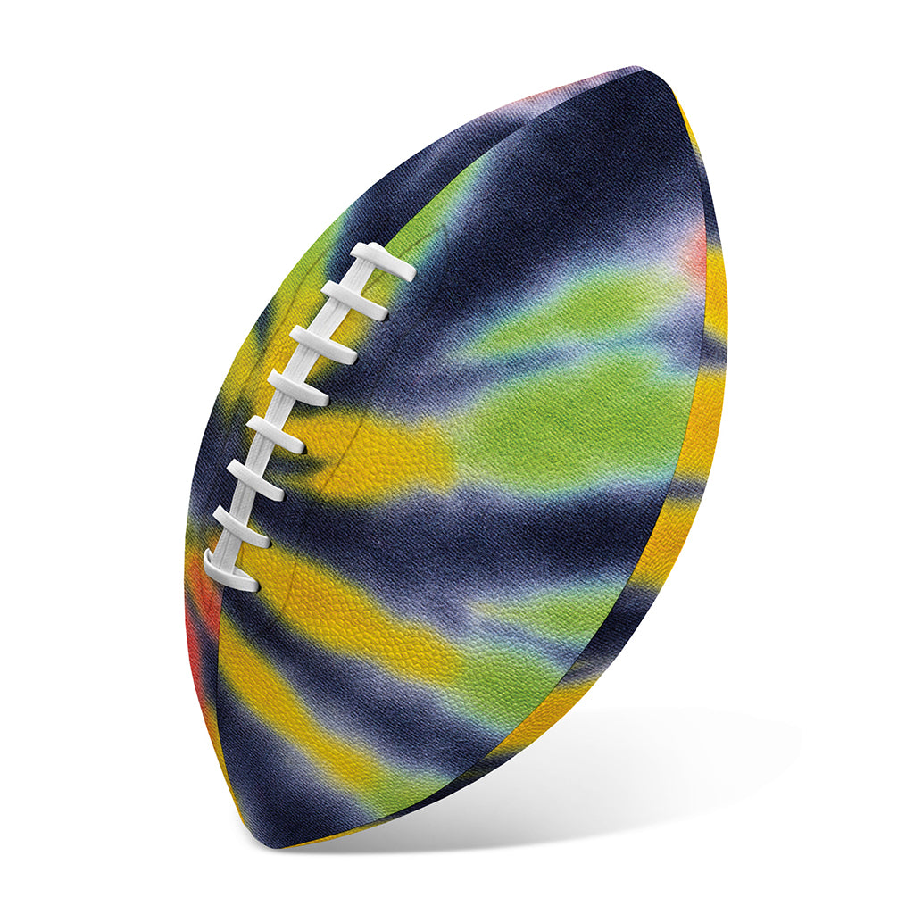 Black Backed Spiral Tie Dye Print Rugby Ball