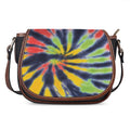 Black Backed Spiral Tie Dye Print Saddle Bag