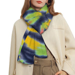 Black Backed Spiral Tie Dye Print Scarf