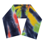 Black Backed Spiral Tie Dye Print Scarf