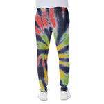 Black Backed Spiral Tie Dye Print Scuba Joggers
