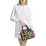 Black Backed Spiral Tie Dye Print Shoulder Handbag