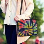 Black Backed Spiral Tie Dye Print Shoulder Strap Bible Bag