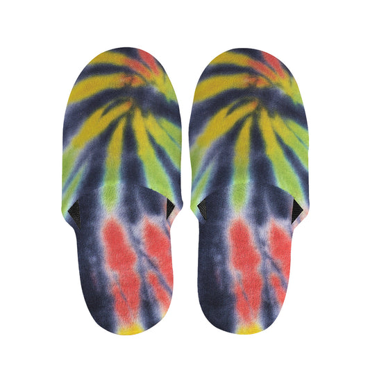 Black Backed Spiral Tie Dye Print Slippers