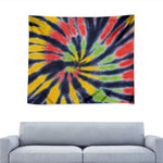 Black Backed Spiral Tie Dye Print Tapestry