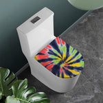 Black Backed Spiral Tie Dye Print Toilet Lid Cover