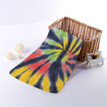 Black Backed Spiral Tie Dye Print Towel