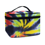 Black Backed Spiral Tie Dye Print Travel Makeup Bag