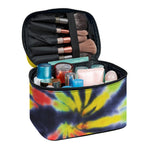 Black Backed Spiral Tie Dye Print Travel Makeup Bag
