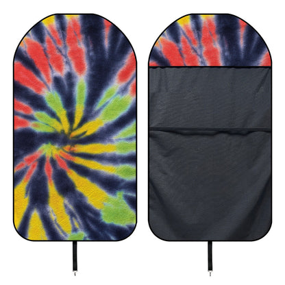 Black Backed Spiral Tie Dye Print Waterproof Car Seat Cover