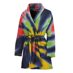 Black Backed Spiral Tie Dye Print Women's Bathrobe