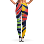 Black Backed Spiral Tie Dye Print Women's Leggings