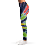 Black Backed Spiral Tie Dye Print Women's Leggings
