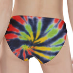 Black Backed Spiral Tie Dye Print Women's Panties