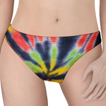 Black Backed Spiral Tie Dye Print Women's Thong