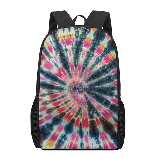 Black Backed Tie Dye Print 17 Inch Backpack