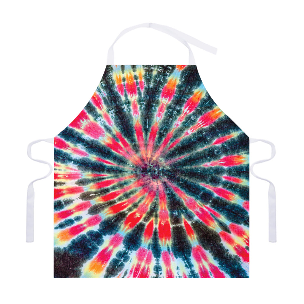 Black Backed Tie Dye Print Adjustable Apron