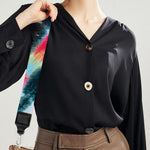 Black Backed Tie Dye Print Bag Strap