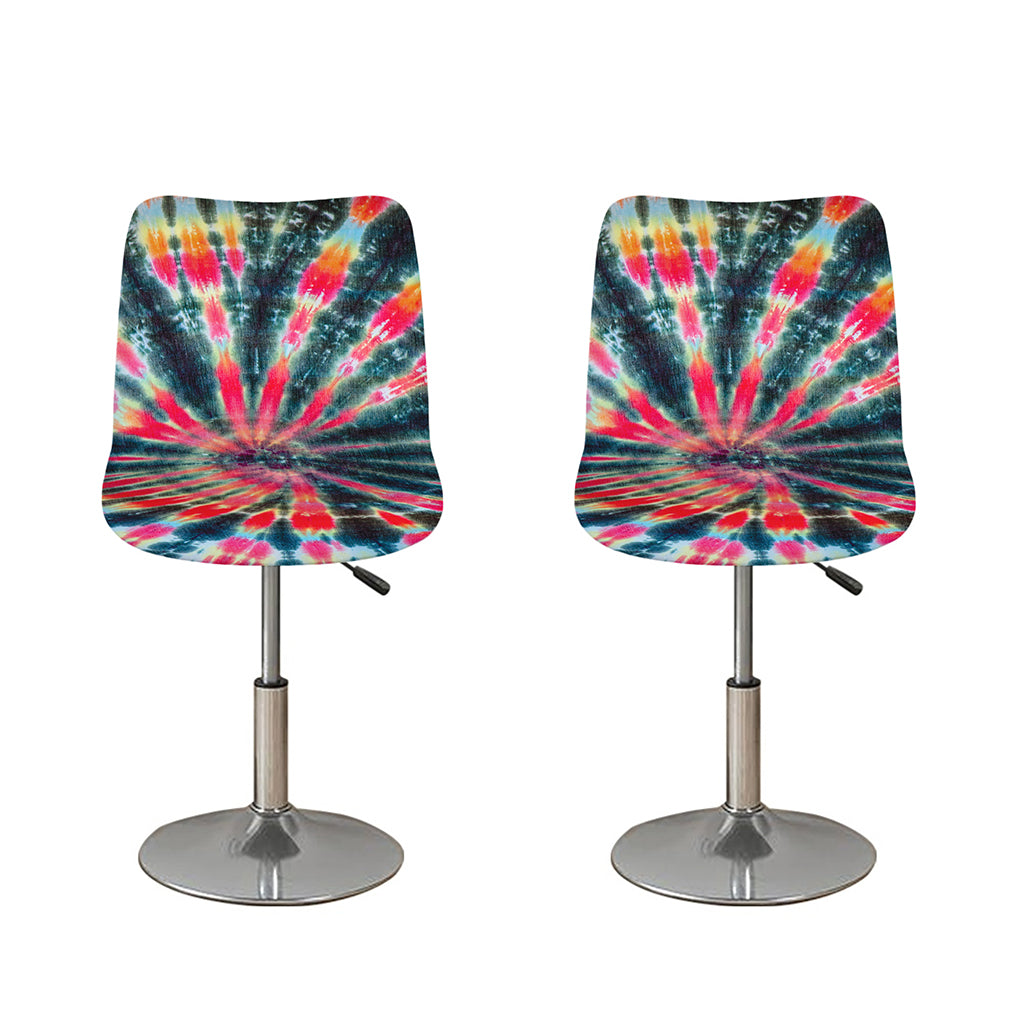 Black Backed Tie Dye Print Bar Stool Covers