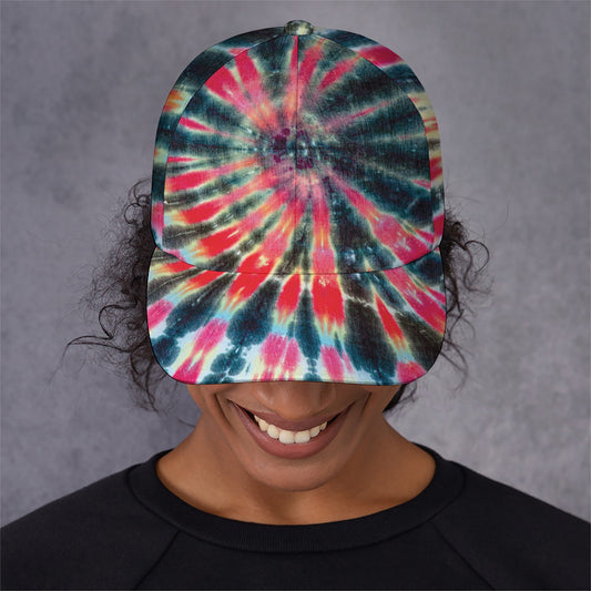 Black Backed Tie Dye Print Baseball Cap