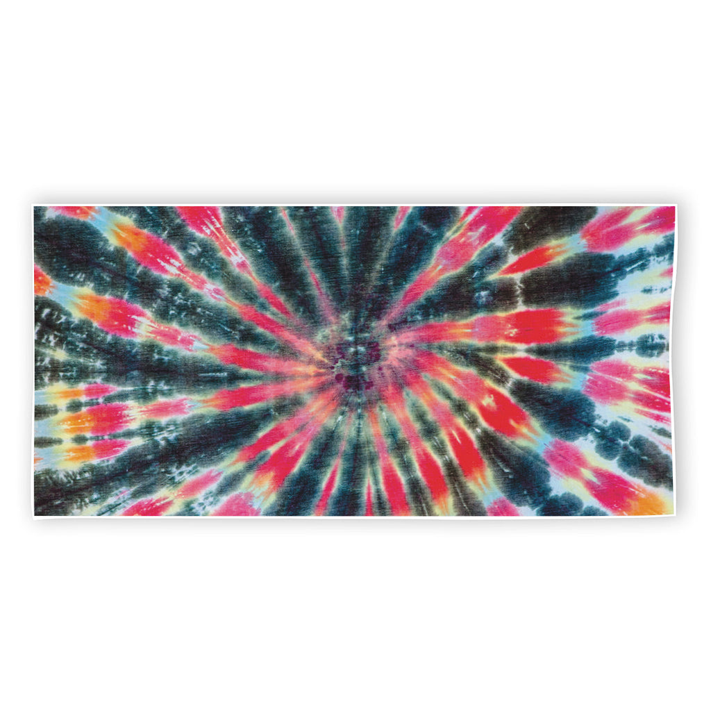 Black Backed Tie Dye Print Beach Towel