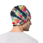 Black Backed Tie Dye Print Beanie