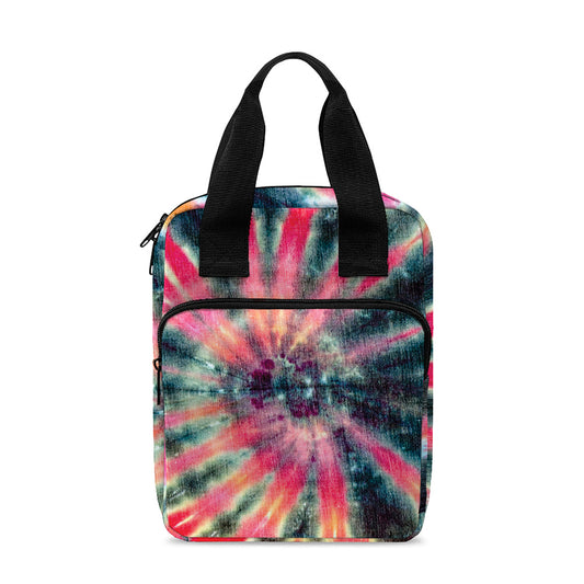 Black Backed Tie Dye Print Bible Tote Bag