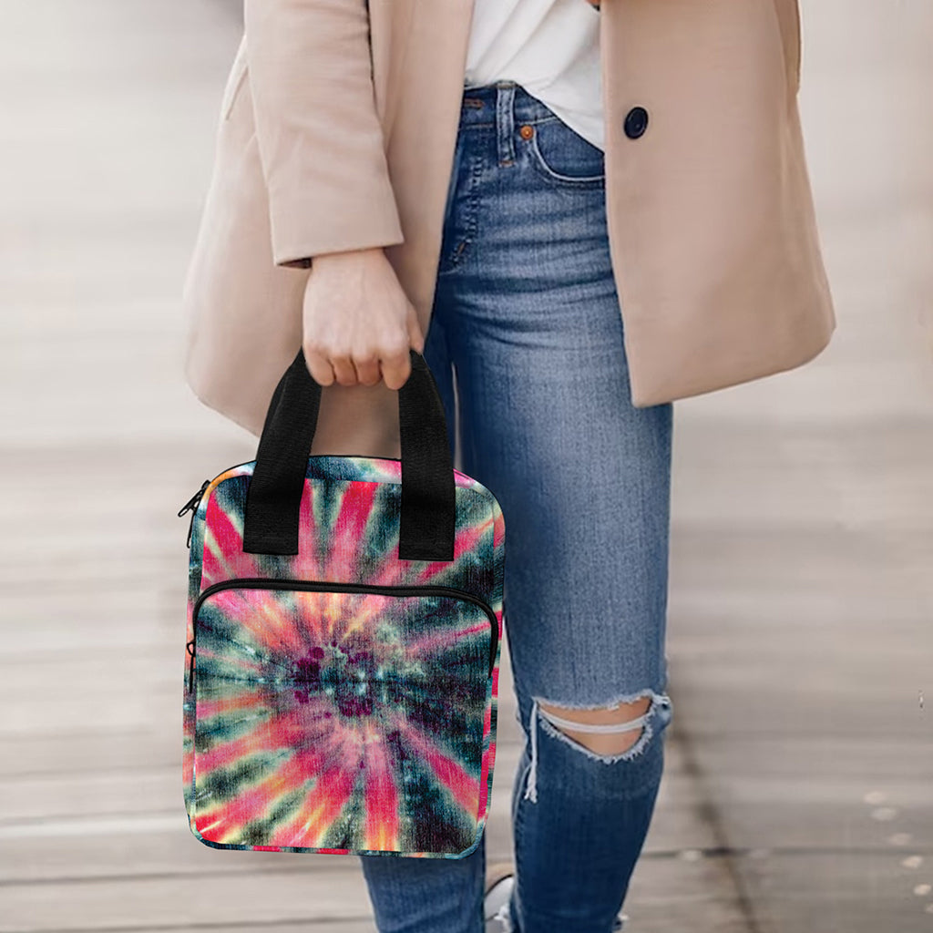 Black Backed Tie Dye Print Bible Tote Bag