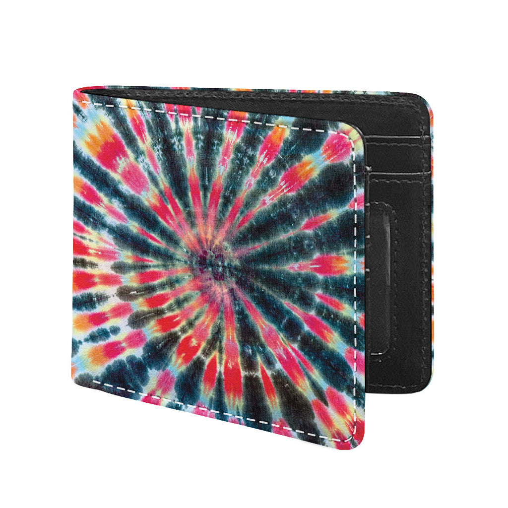 Black Backed Tie Dye Print Bifold Wallet