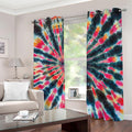 Black Backed Tie Dye Print Dimout Grommet Curtains