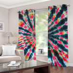 Black Backed Tie Dye Print Blackout Grommet Curtains