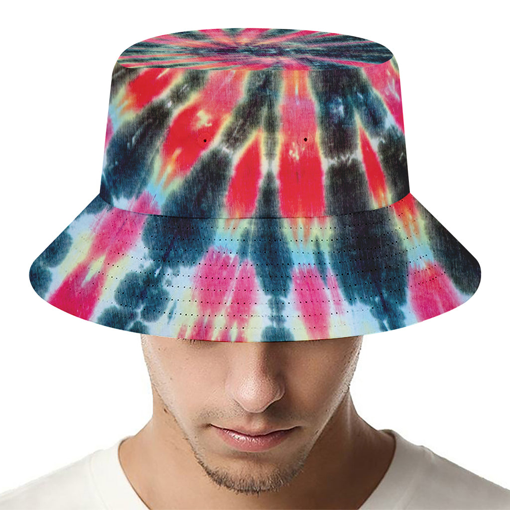 Black Backed Tie Dye Print Bucket Hat