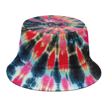 Black Backed Tie Dye Print Bucket Hat