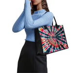Black Backed Tie Dye Print Canvas Tote Bag