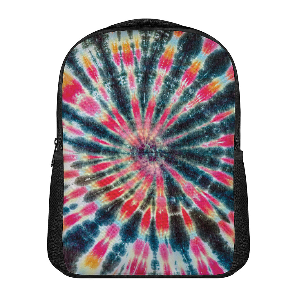 Black Backed Tie Dye Print Casual Backpack