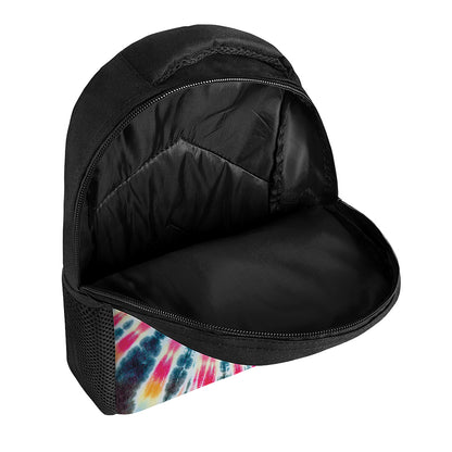 Black Backed Tie Dye Print Casual Backpack