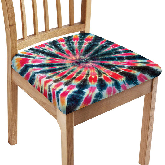 Black Backed Tie Dye Print Chair Cushion Cover