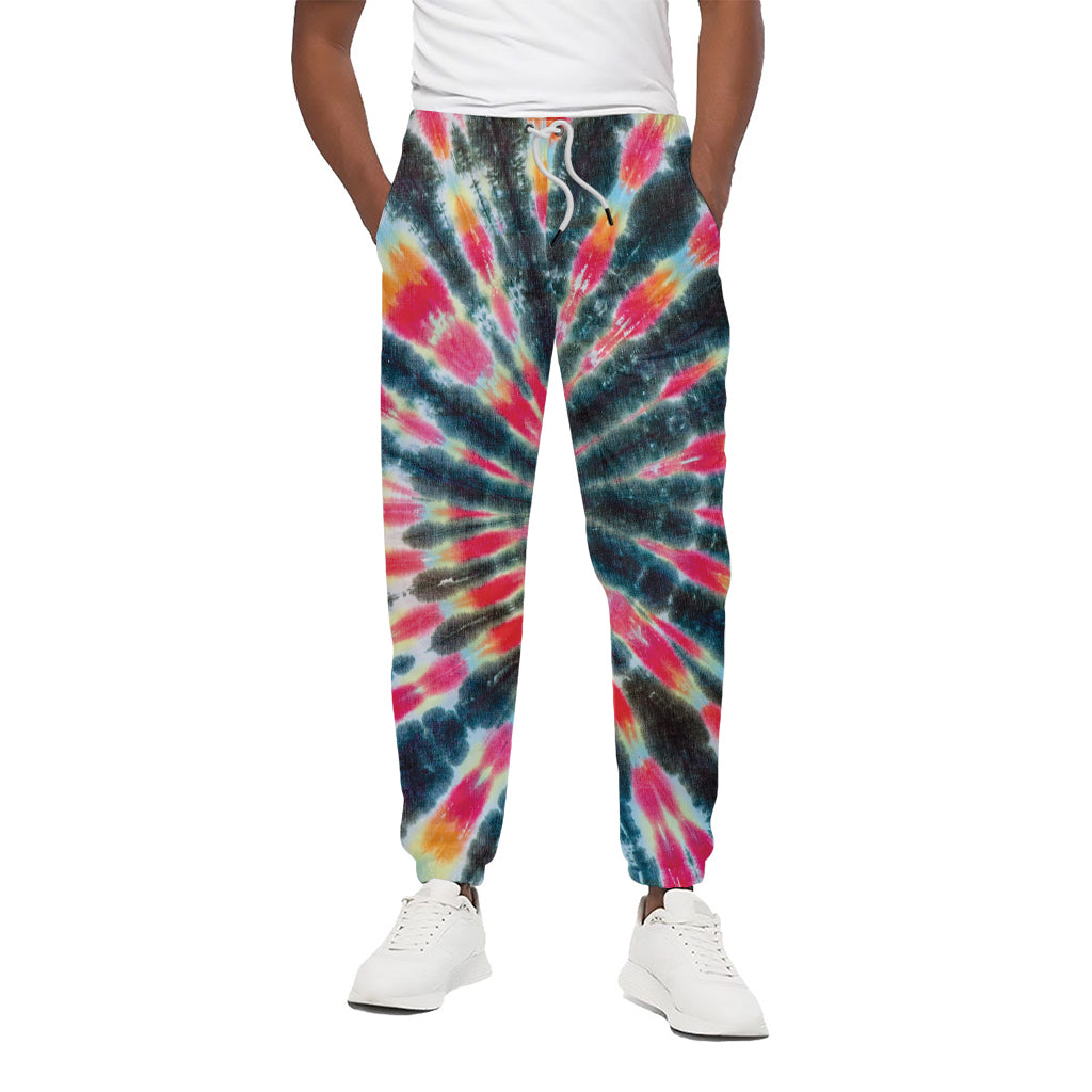 Black Backed Tie Dye Print Cotton Pants