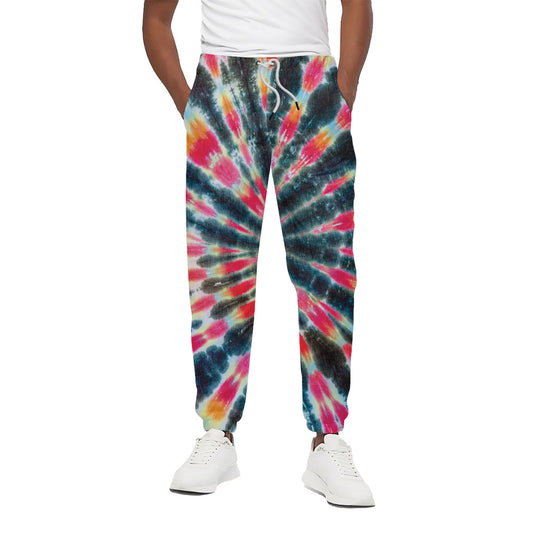 Black Backed Tie Dye Print Cotton Pants