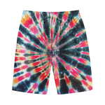 Black Backed Tie Dye Print Cotton Shorts