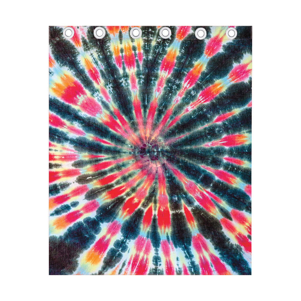 Black Backed Tie Dye Print Curtain